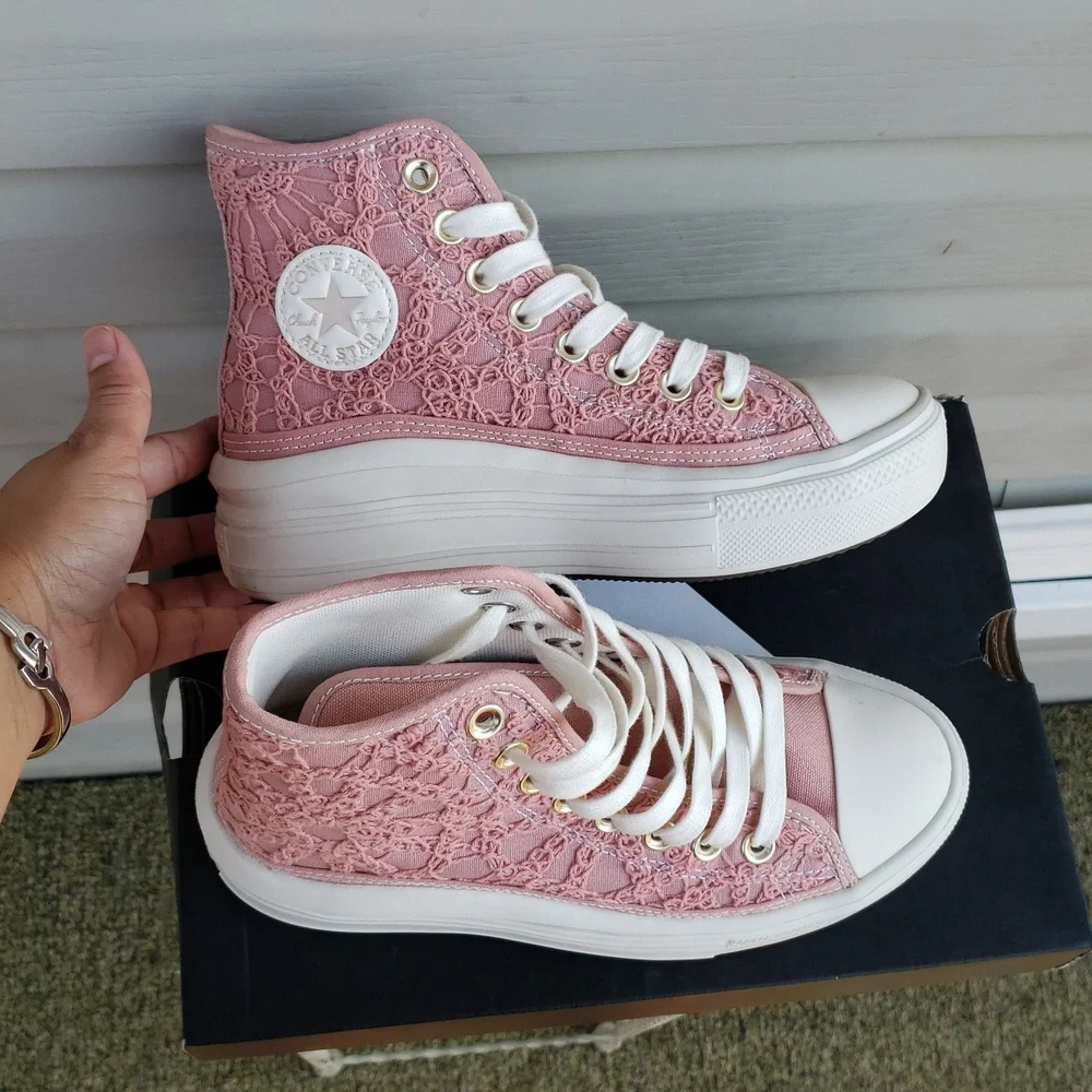 Converse Canvas CTAS Move Platform Daisy Cord Rust Pink Egret Sneakers Size 5.5